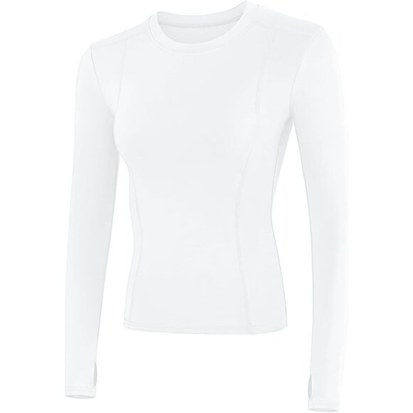 Tops - Women's Thermal Fleece Workout Top Long Sleeve Yoga Gym Compression